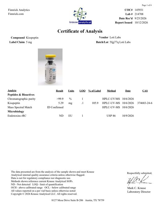 Preview of Kisspeptin-10 5mg
